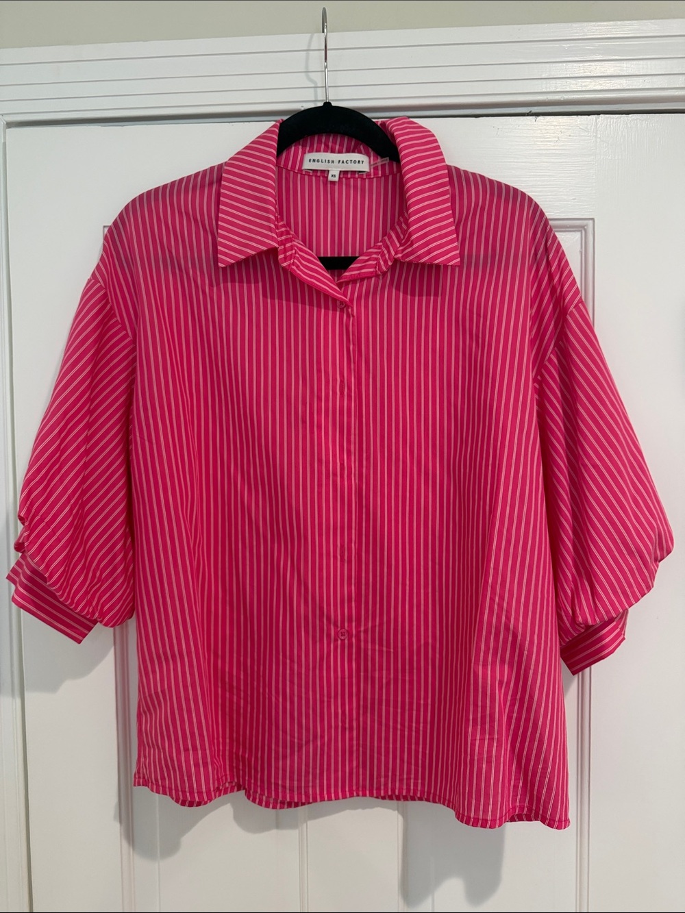 English Factory Hot Pink Striped Button-Down Shirt
